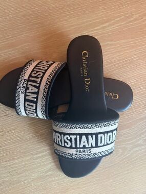 Dior Brown 37 Leather Sole with Embossed Star and Logo